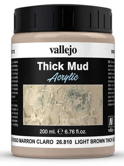 Vallejo Diorama Effects - Light Brown Thick Mud - 200ml - 26810